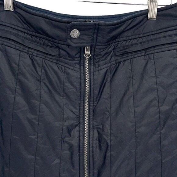 Athleta TOASTY BUNS Primaloft Black/Charcoal Gray Zipper Quilted Mini Skirt Sz 6 - Picture 2 of 8